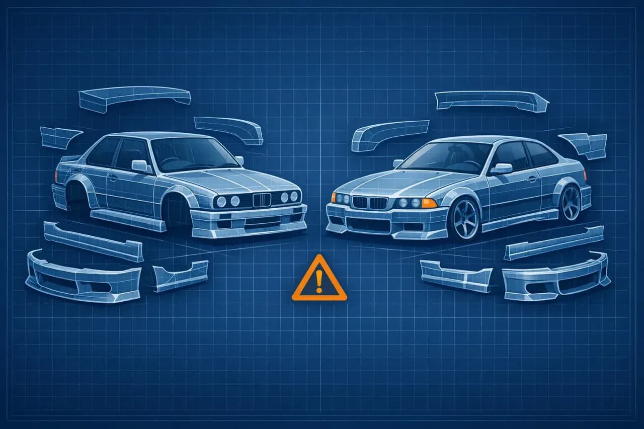 Illustration de couverture : BMW E30 et E36 : bien choisir un kit carrosserie sans se tromper