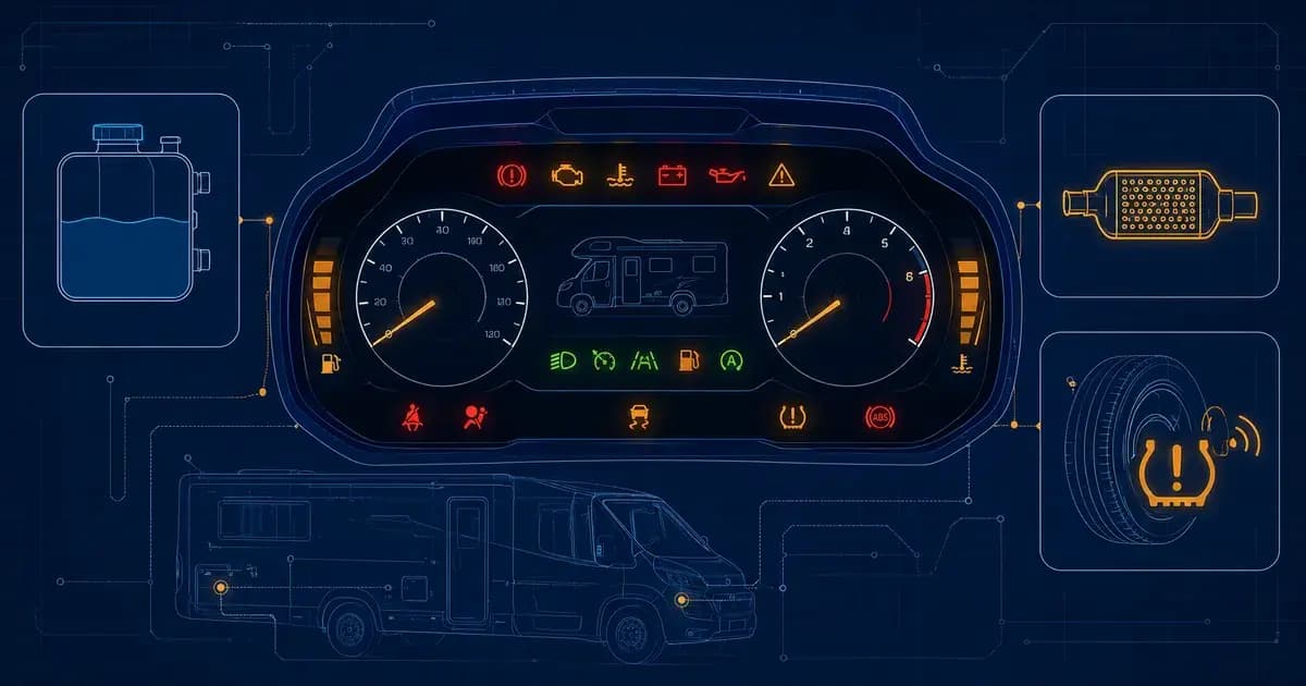 Tableau de bord Fiat Ducato 2025 : combiné numérique et voyants du camping-car