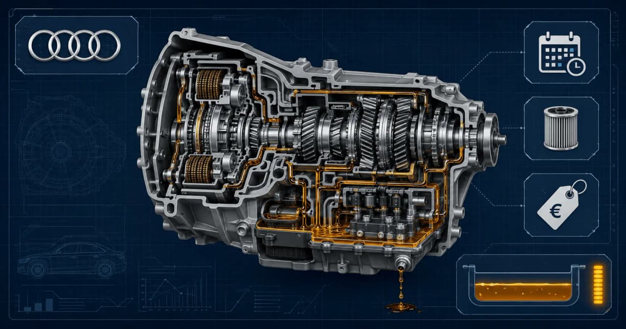 Tarif vidange boîte automatique Audi Q5 : huile de transmission S tronic et procédure d'entretien