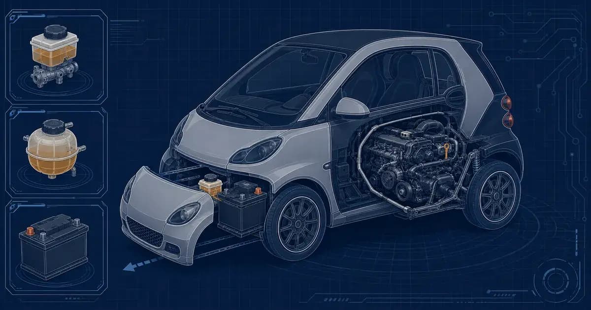 Twingo 3 coffre avant : capot avant ouvert et accès aux niveaux du moteur arrière