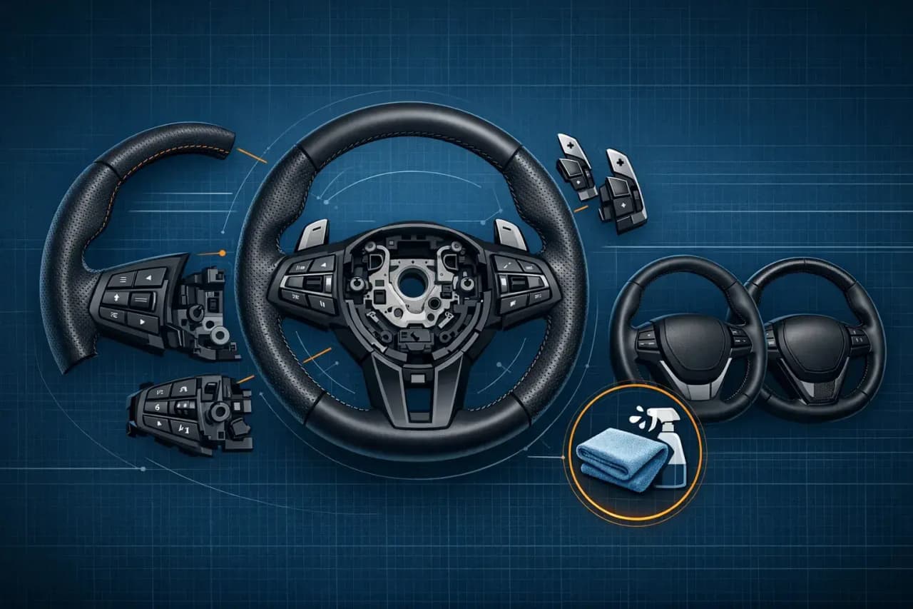 Illustration de couverture : Volants BMW : options, entretien et personnalisation sans se tromper